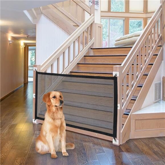 Magic Pet Gate for The House Stairs Providing a Safe Enclosure for Pets to Play - Picture 1 of 7